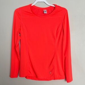 Old Navy Active Neon Coral Long Sleeve Athletic Top Size M Tall